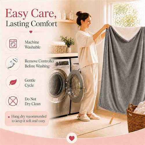 Thumbnail 6 de Arrylins Heated Electric Blanket Throw, 130 x 180 cm, Flannel and Sherpa