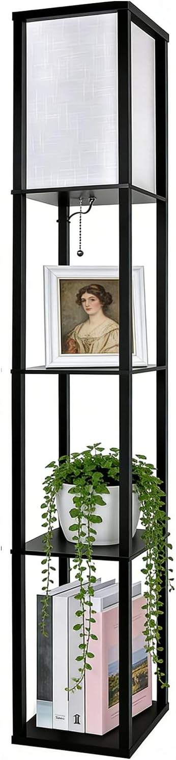 Detalle de Aimosen Stehlampe mit Regal 162 cm