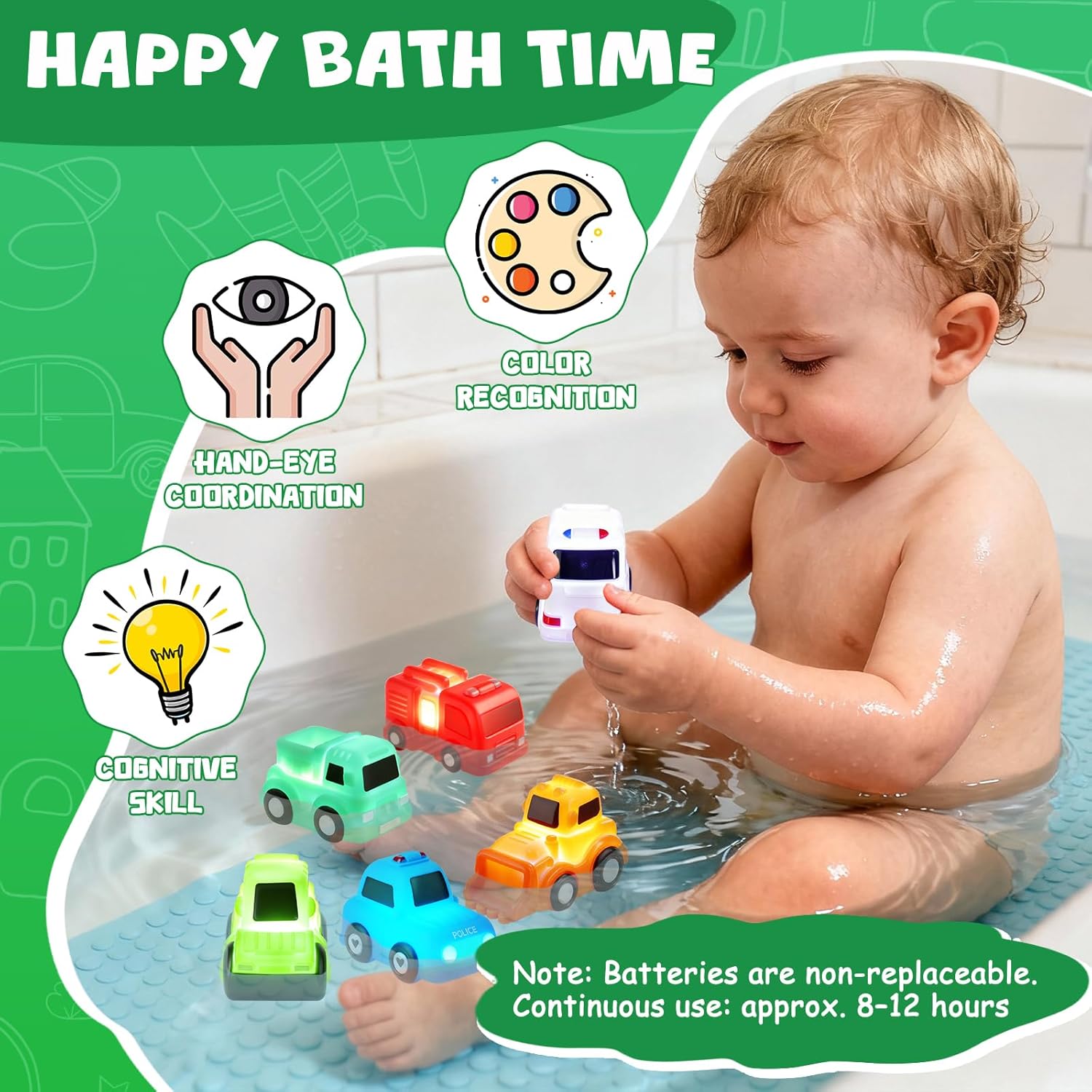 Detalle 2 de JoiTale light up bath toys, 6 pack