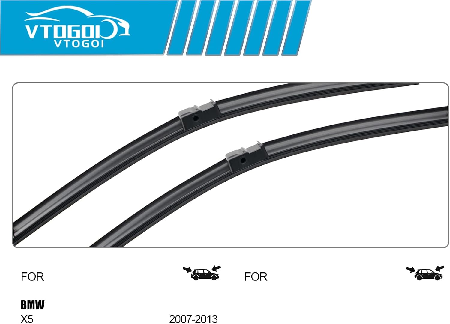Thumbnail 2 de OEM Windshield Wiper Blades Replacement for BMW X5 (2007–2013) — 24/20/15" Front & Rear, Pack of 3