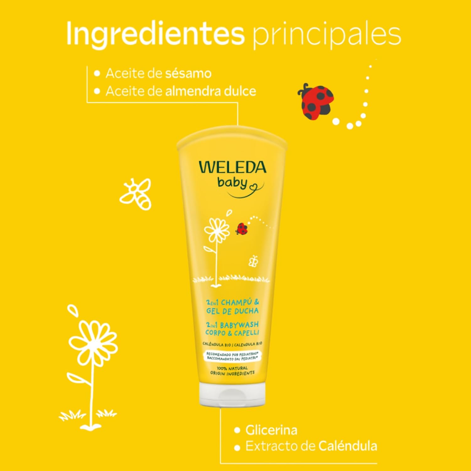 Detalle 2 de Weleda Caléndula – Champú y Gel de Ducha 🧴 Vegano 200ml