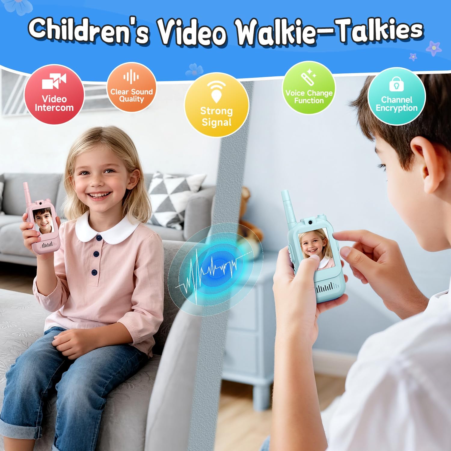 Thumbnail 2 de Video Walkie Talkies 1000 ft Range, 2-Pack