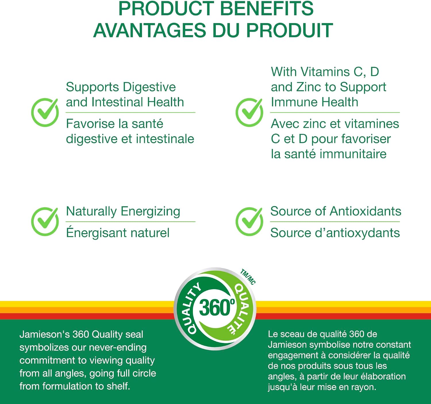 Detalle de Jamieson Advanced Probiotic, 10 Billion CFU, with Vitamins C, D3, B12 and Zinc