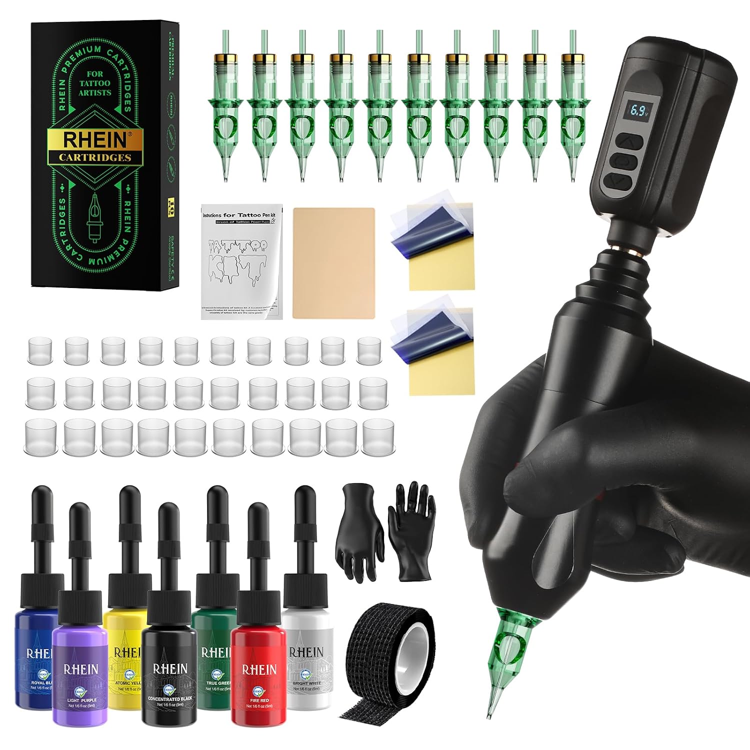 Thumbnail 6 de RHEIN RN-TKP6B-2 Tattoo Maschine Set 10PCS