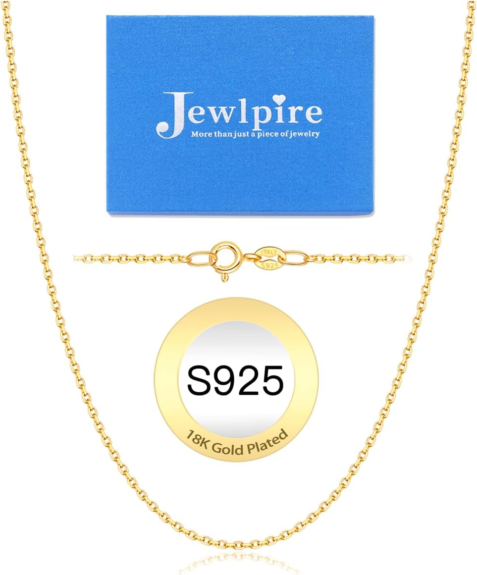 Thumbnail 6 de Jewlpire 925 Sterling Silver 1.1mm Cable Chain Necklace with Upgraded Spring-Ring Clasp (14–24 inch)