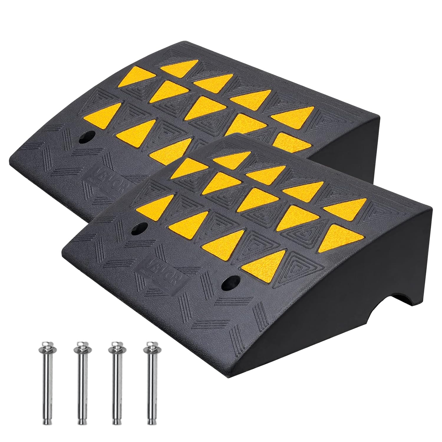 VEVOR Rampe de seuil en caoutchouc hauteur 15,2 cm (2 pièces) charge jusqu’à 15 tonnes