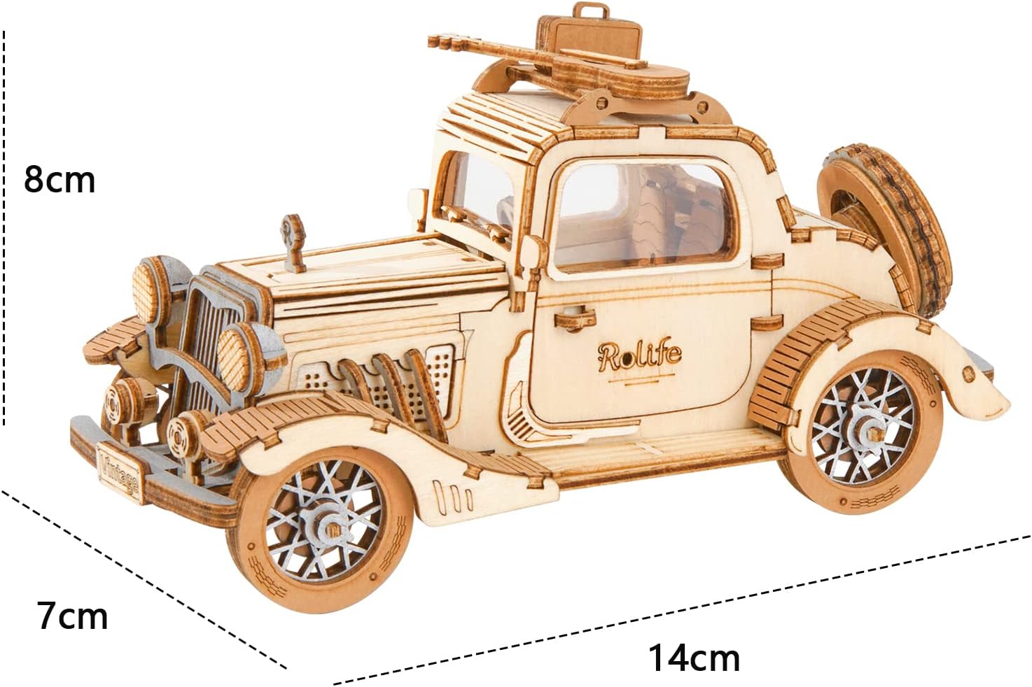 Thumbnail 3 de Rolife Vintage Auto 3D-Holzpuzzle Modellbausatz