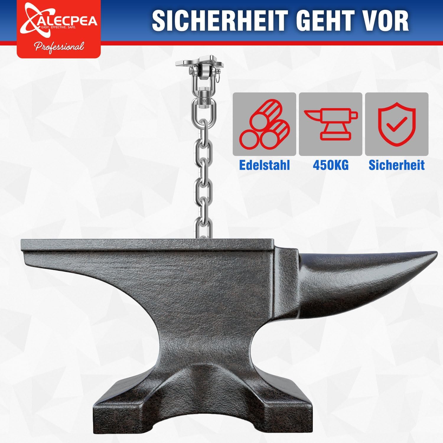 Thumbnail 1 de ALECPEA 360° Dreh-Deckenhaken für Schaukeln & Hängesessel – Tragfähigkeit 450 kg, Edelstahl
