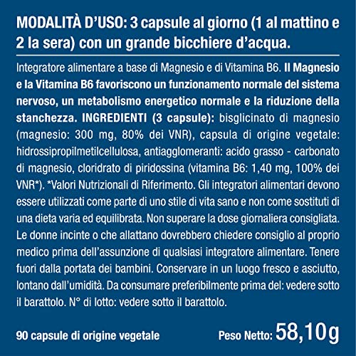 Thumbnail 8 de Magnesio Bisglicinato 300 mg con Vitamina B6 | Nutrimea – 90 capsule
