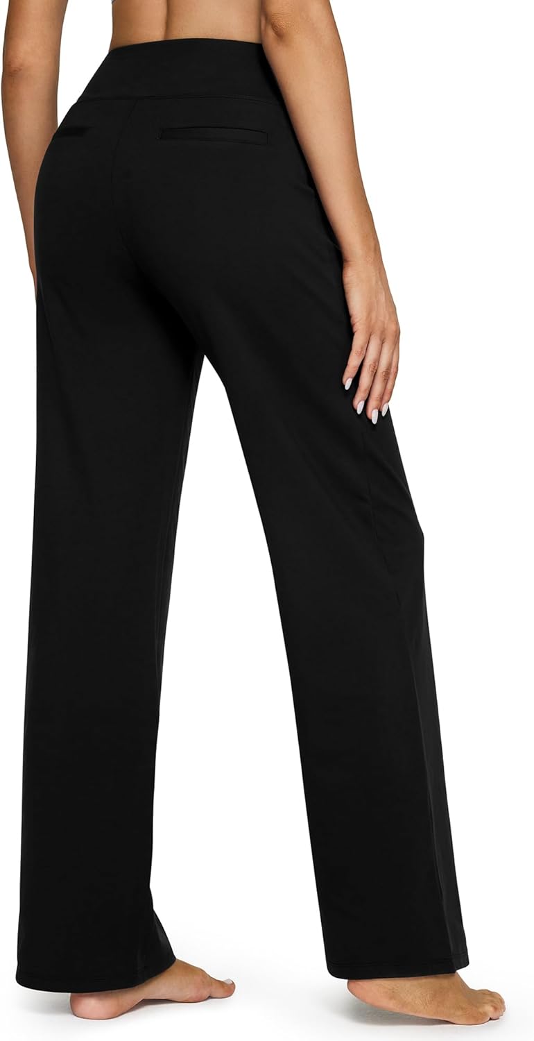 Thumbnail 5 de G4Free Yoga Damenhose mit hoher Taille und 4 Taschen – weites Bein, Stretch & Bauchkontrolle
