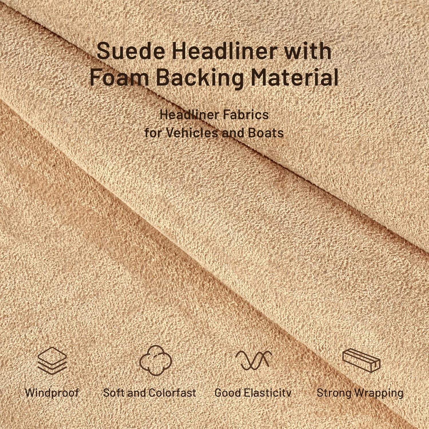 Thumbnail 4 de Babnecl Suede Headliner Fabric 38x60 Beige