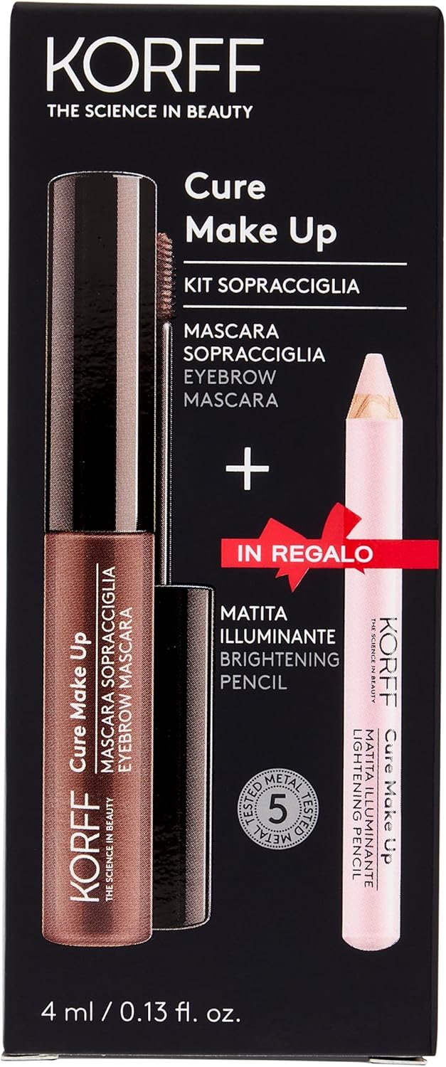 Detalle de Korff Kit Sopracciglia 2 in 1: Mascara Sopracciglia Colorato + Matita Illuminante, Marrone 02