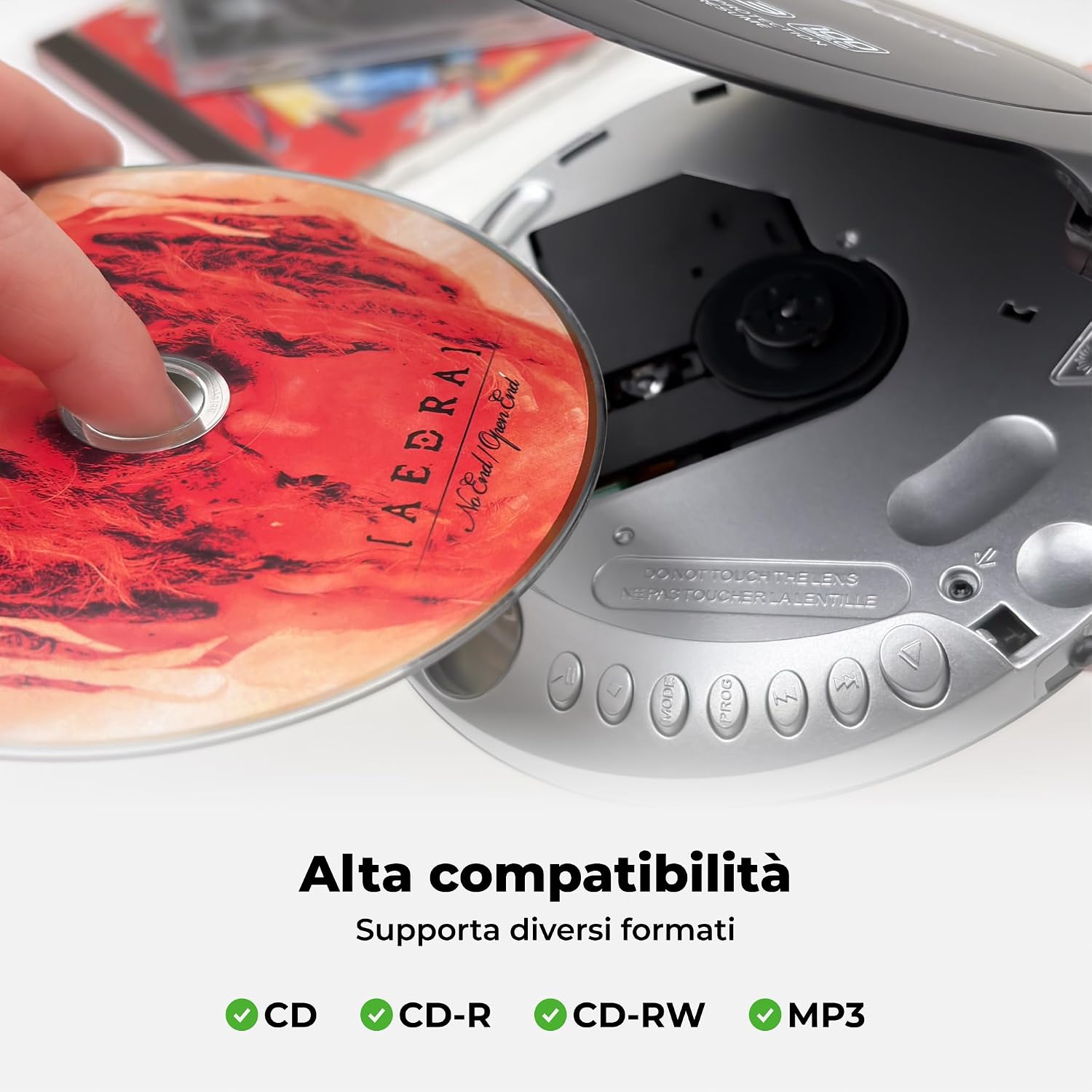 Detalle de Denver DMP-391 Lettore CD Portatile: Walkman con Anti-Shock, Bass Boost e cuffie incluse