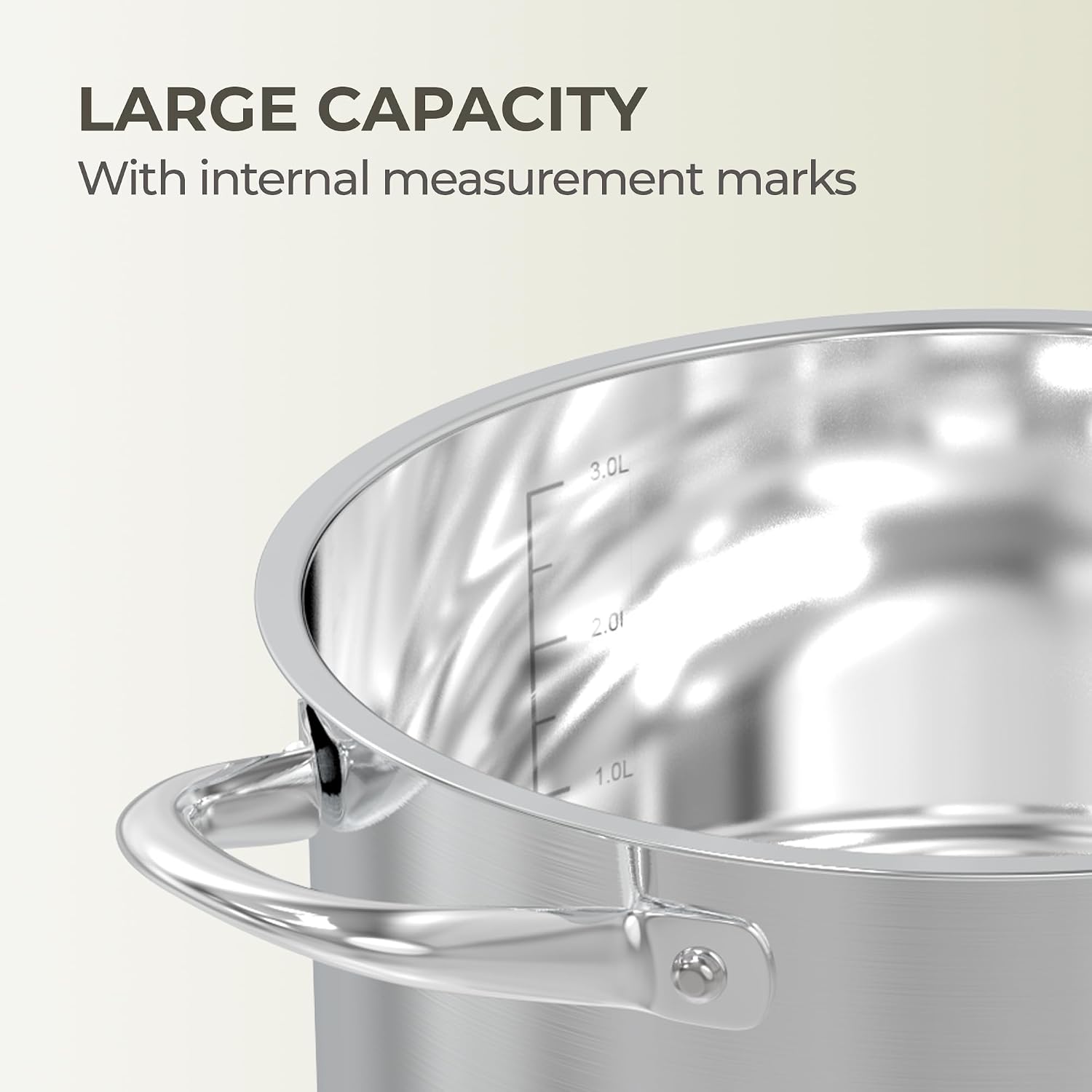 Thumbnail 6 de SUNHOUSE 8 Quart Stock Pot with Lid – Stainless Steel, Induction Compatible, Oven Safe