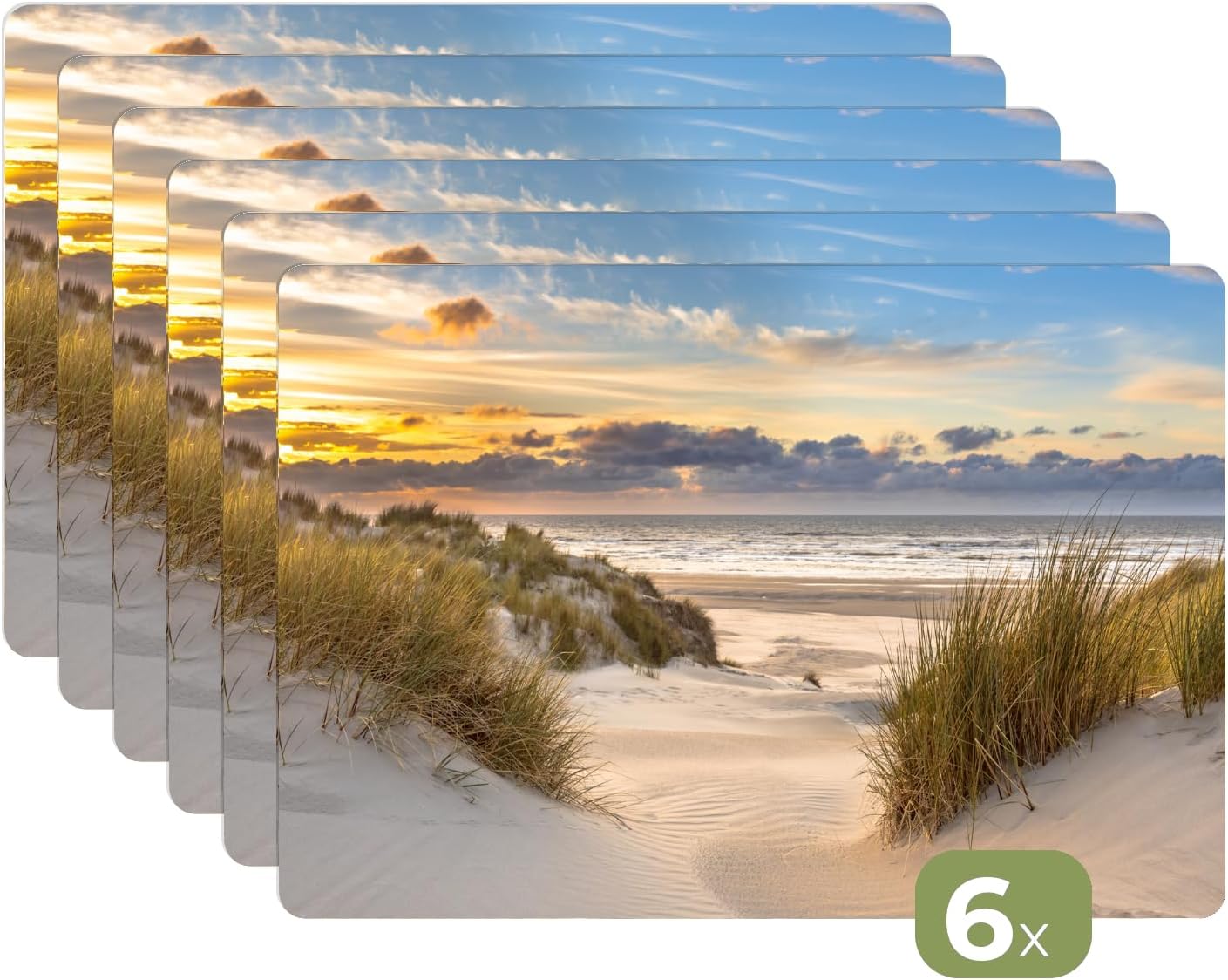 Detalle de KitchenYeah placemats set van 6, vinyl, 45 x 30 cm, Strand-Dune