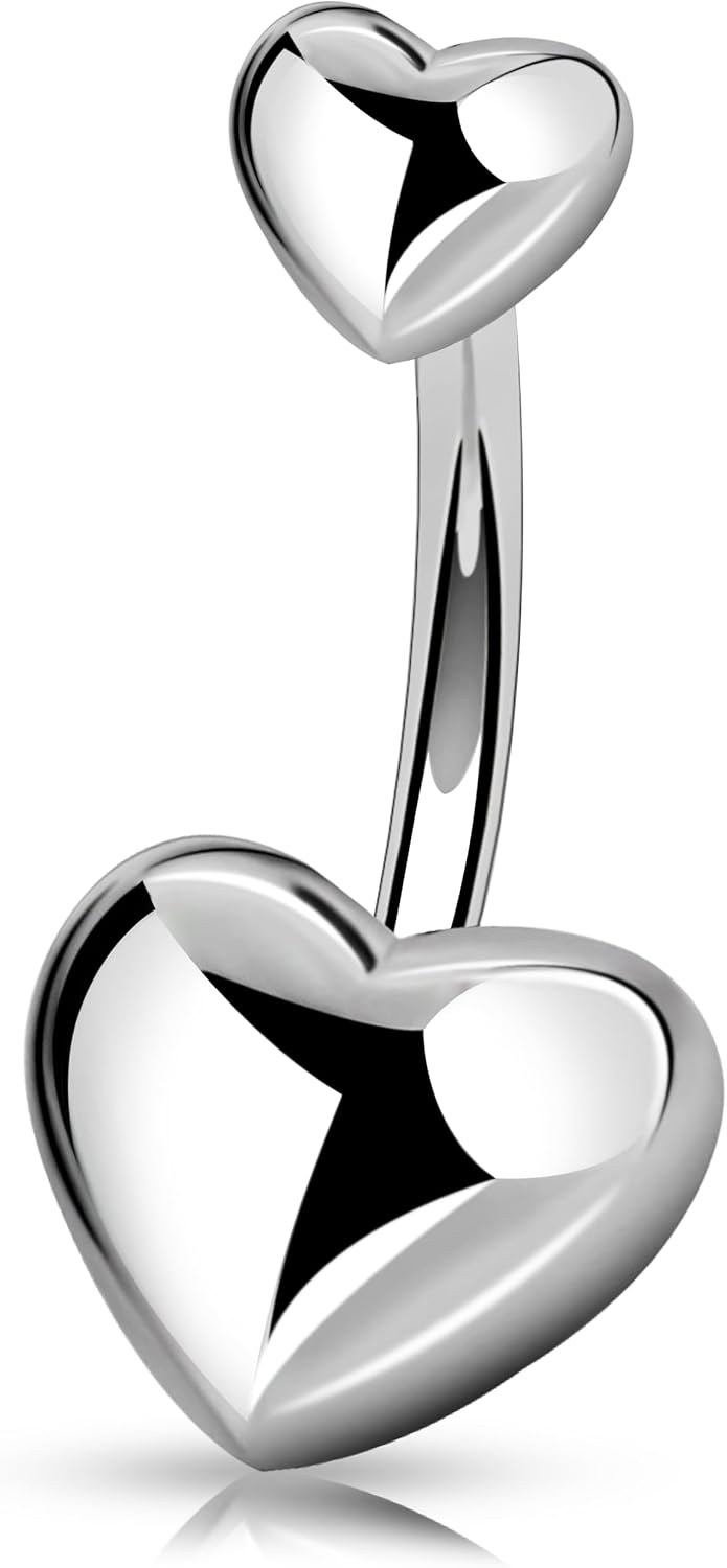 Melighting piercing ombelico cuore titanio