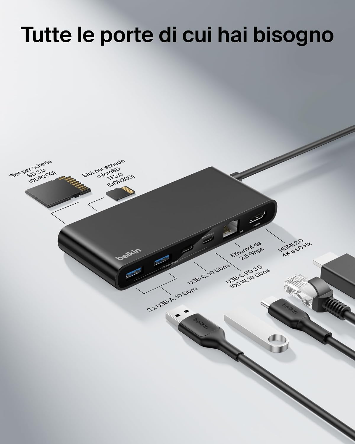 Thumbnail 2 de Belkin Connect Hub USB C 8 Porte