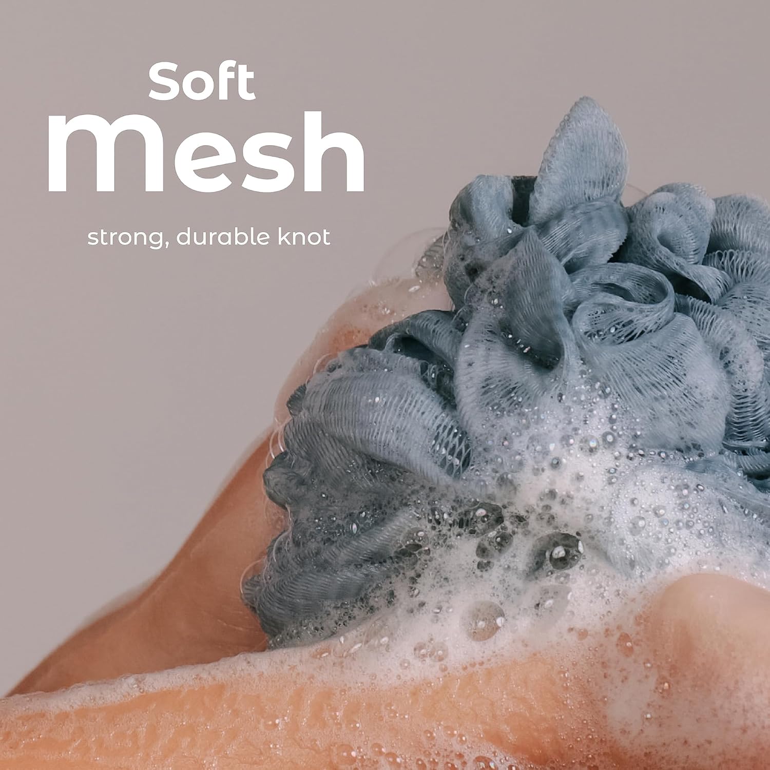 Detalle de MainBasics Loofah Pouf Set of 3