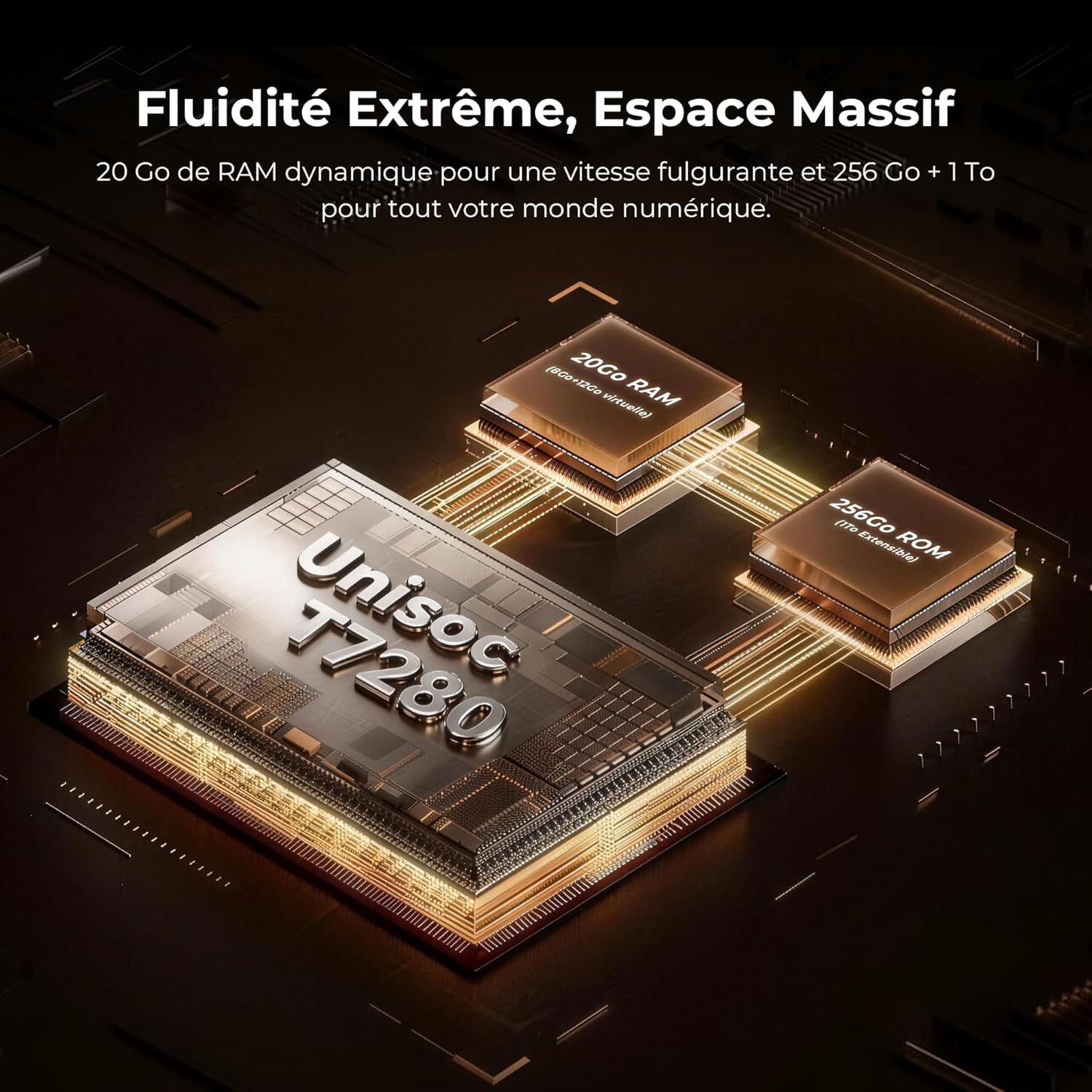 Detalle de HOTWAV X100GT: Smartphone Android 16 avec double écran, 6,9'' et 1 To extensible