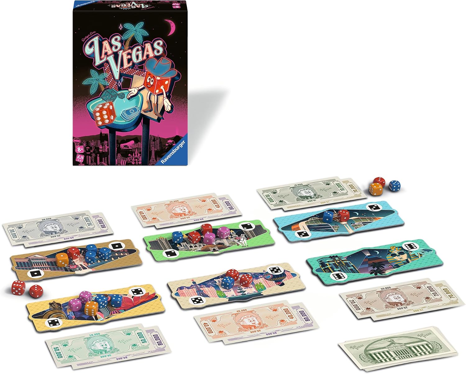 Detalle 2 de Ravensburger 24903 Las Vegas – dobbelspel voor 2-5 spelers vanaf 8 jaar