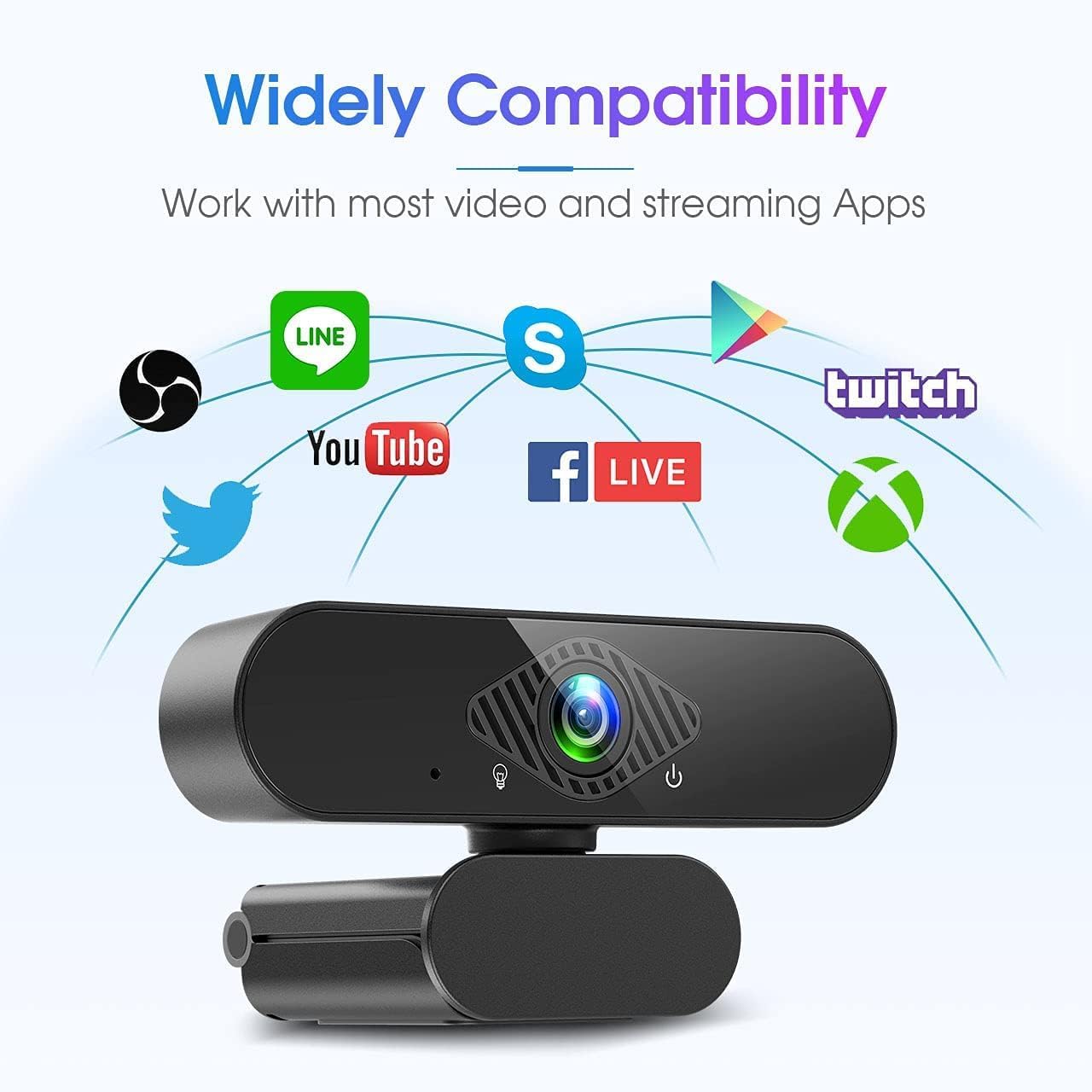 Detalle 1 de Dancial Webcam 1080p con microfono