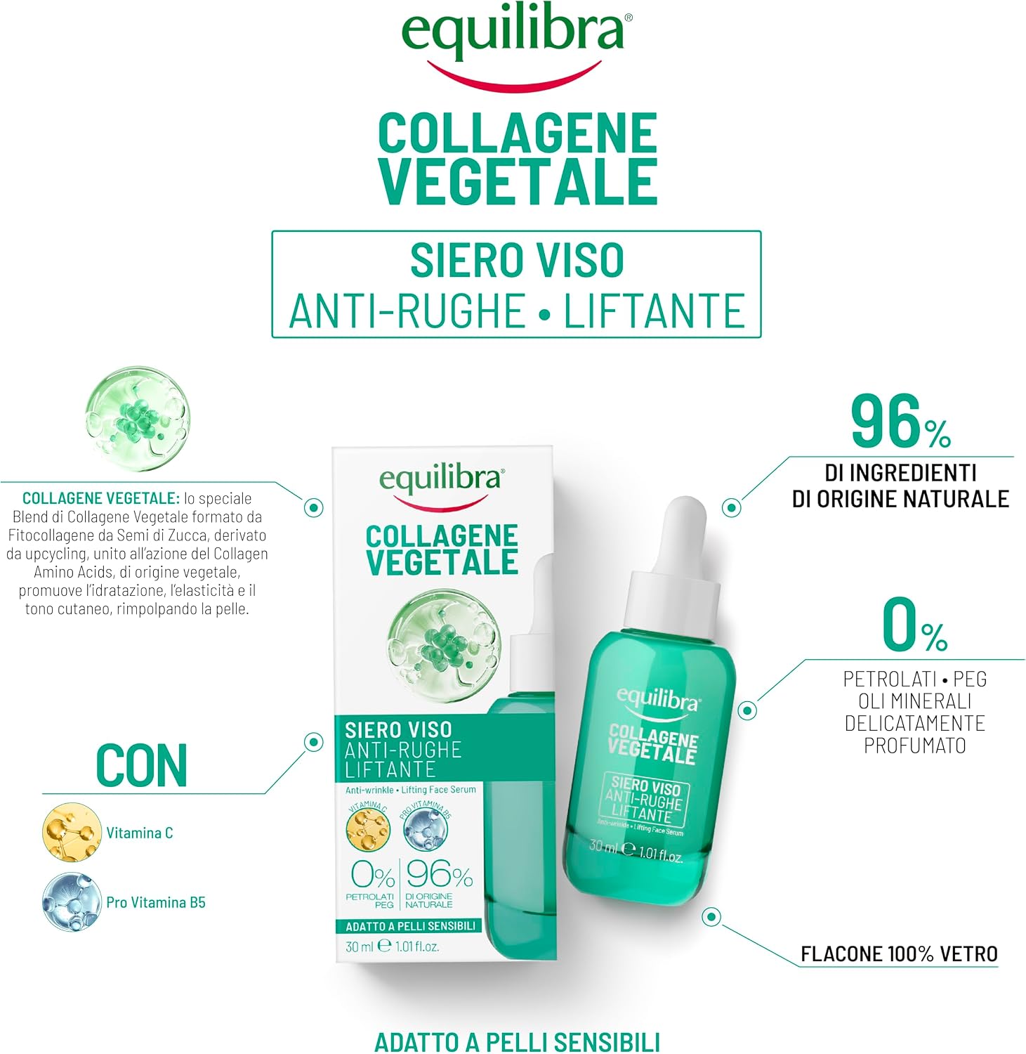 Detalle 2 de Equilibra Collagene Vegetale Siero Viso 15 ml