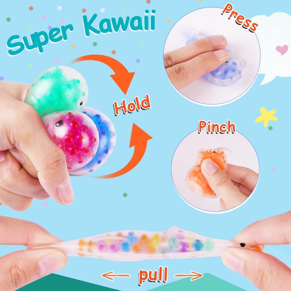Detalle 2 de Ainiv set da 24 palline squishy con perline d’acqua: antistress sensoriale