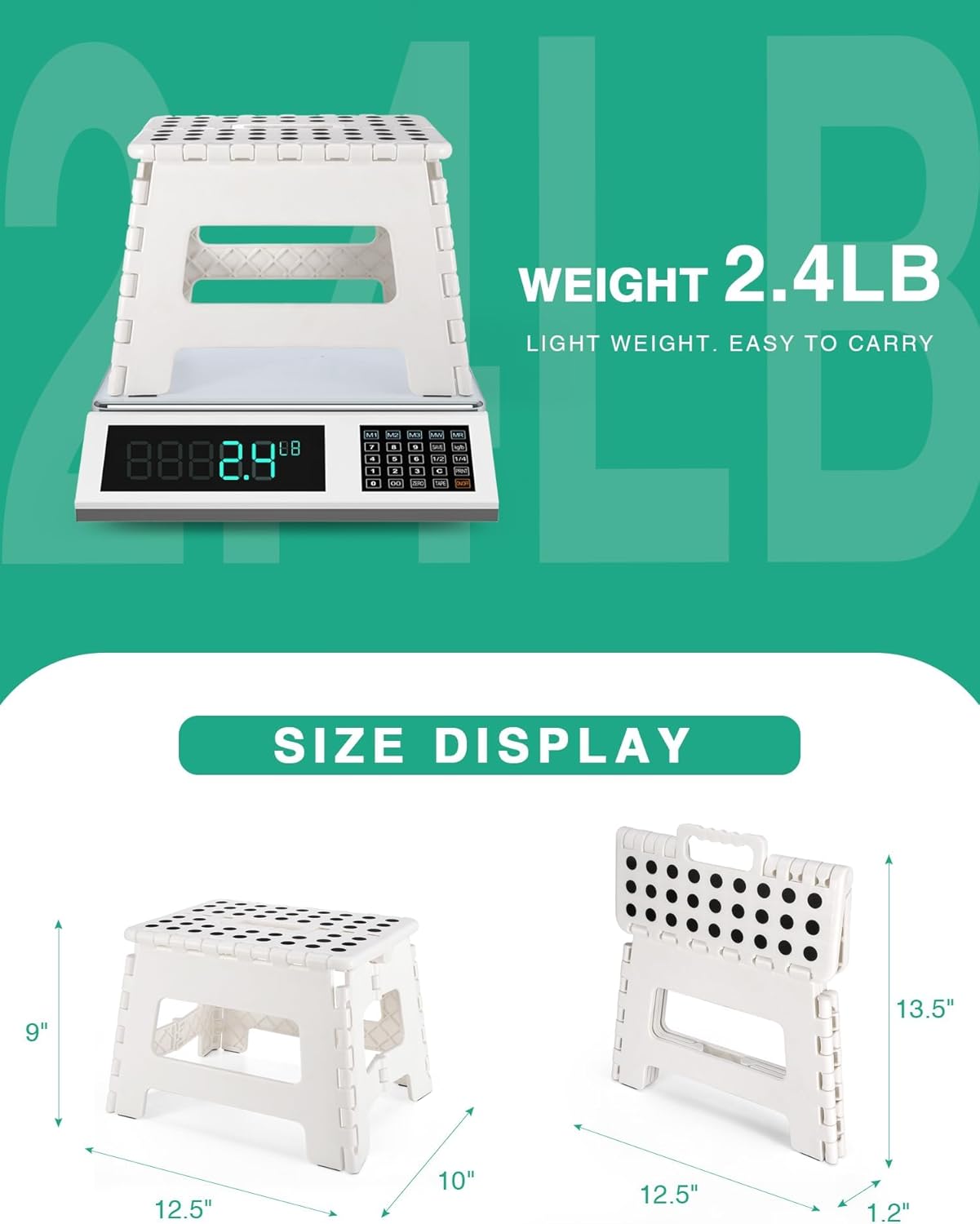 Thumbnail 2 de HEIMWOHL Folding Step Stool 9 Inch