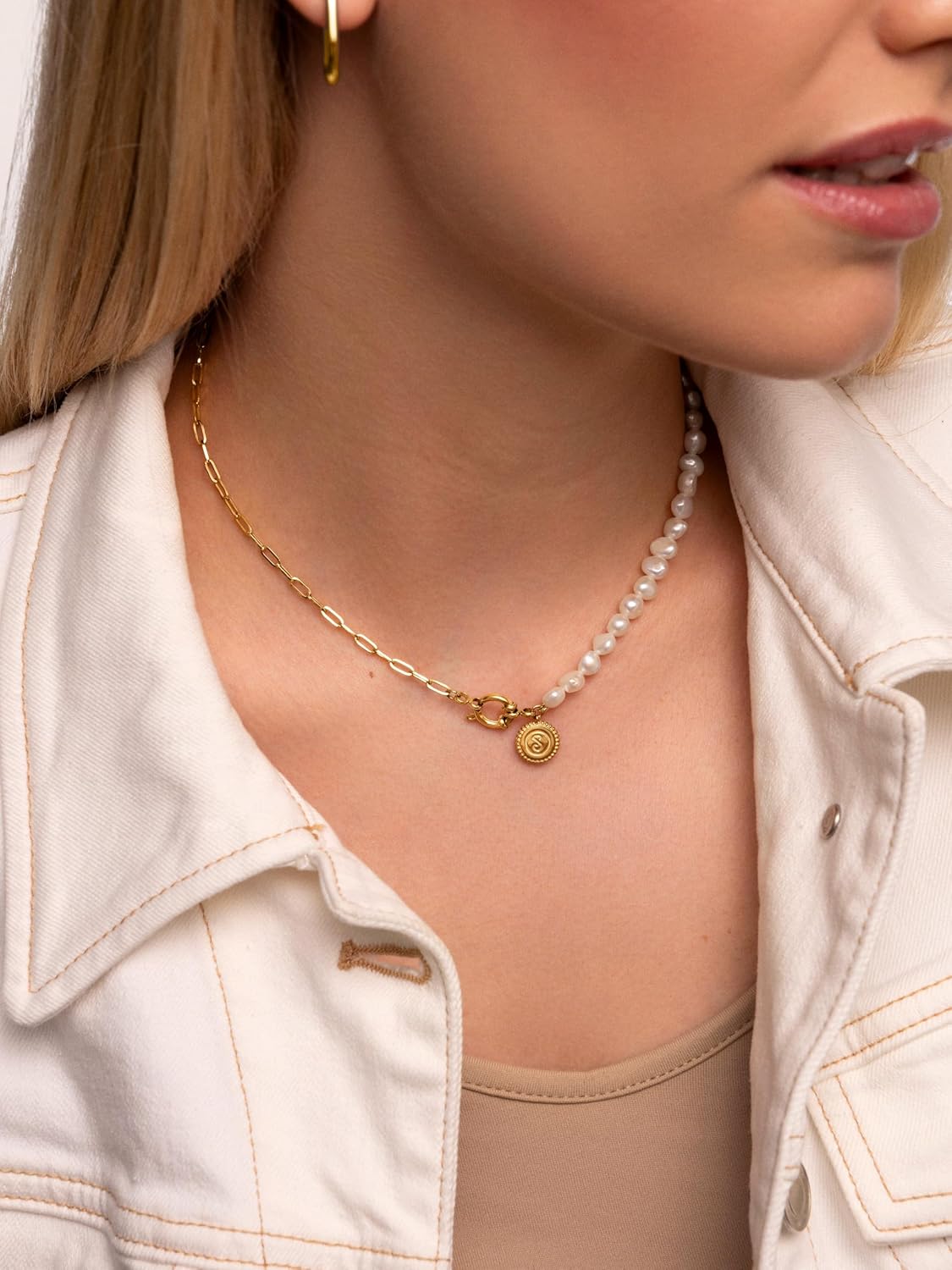 Detalle 2 de SINGULARU Collar Chic Pearl 40 cm
