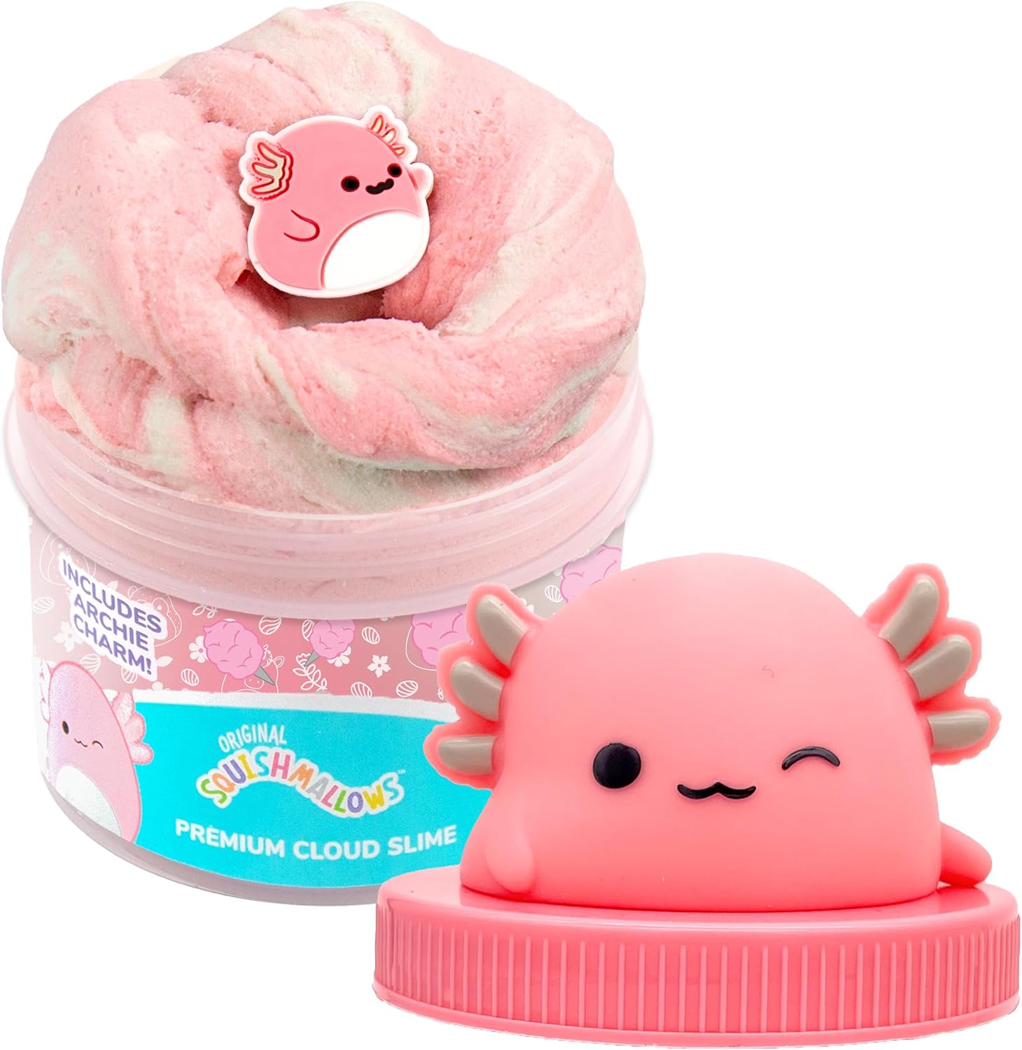 Detalle de Original Archie Axolotl Squishmallows Cotton Candy Slime