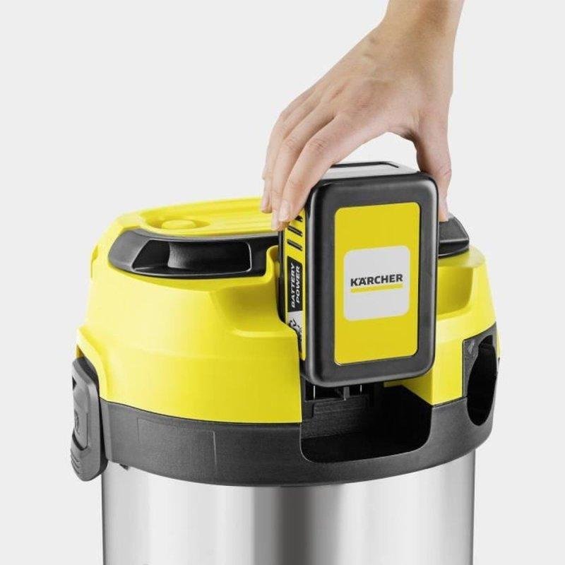 Detalle 2 de Kärcher WD 3-18 S: Aspiradora sin cable 17 L, 225 W para seco y húmedo (negro/amarillo)