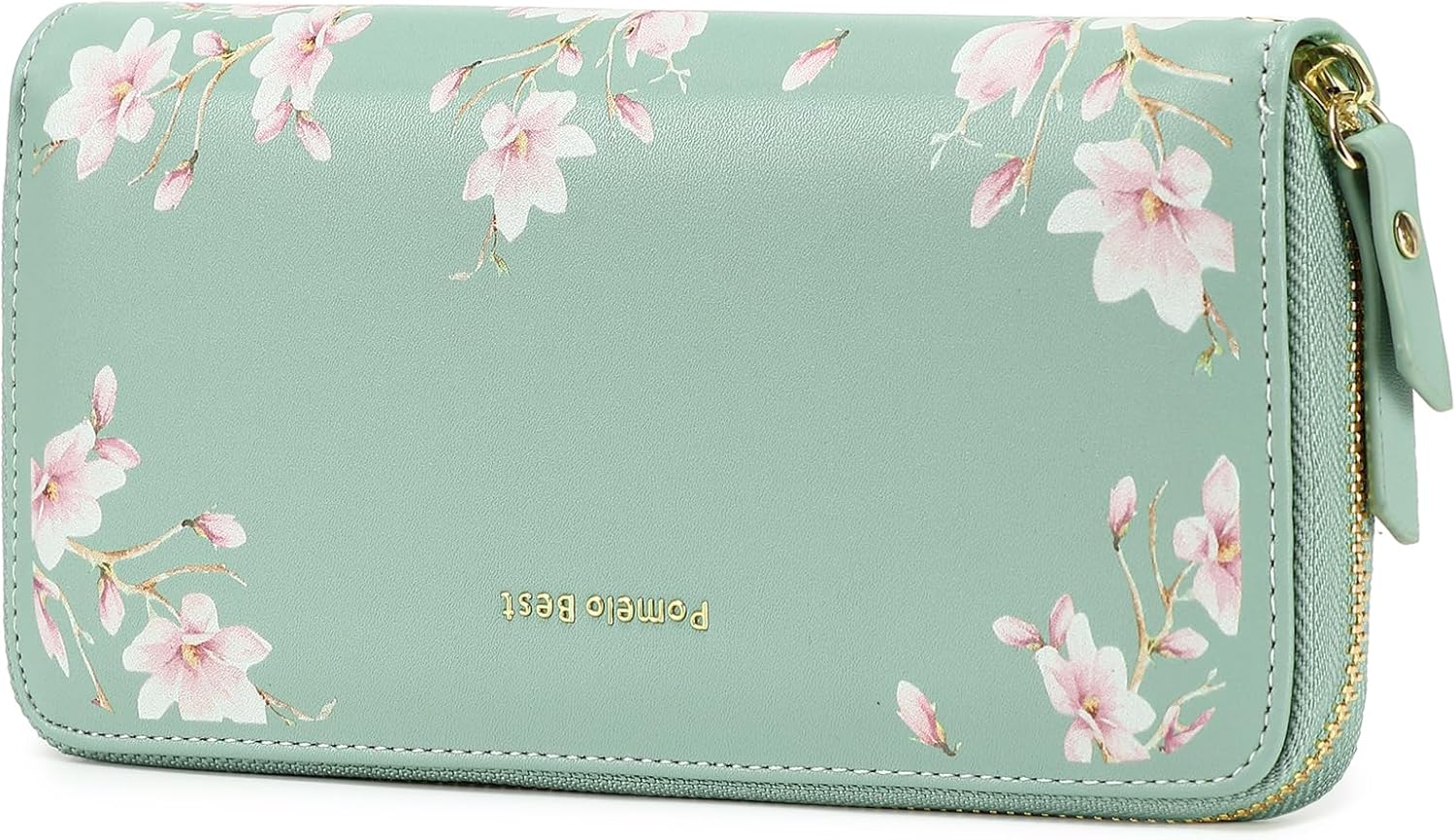 Detalle de Pomelo Best portafogli grande da donna in ecopelle con blocco RFID, zip e cinturino da polso