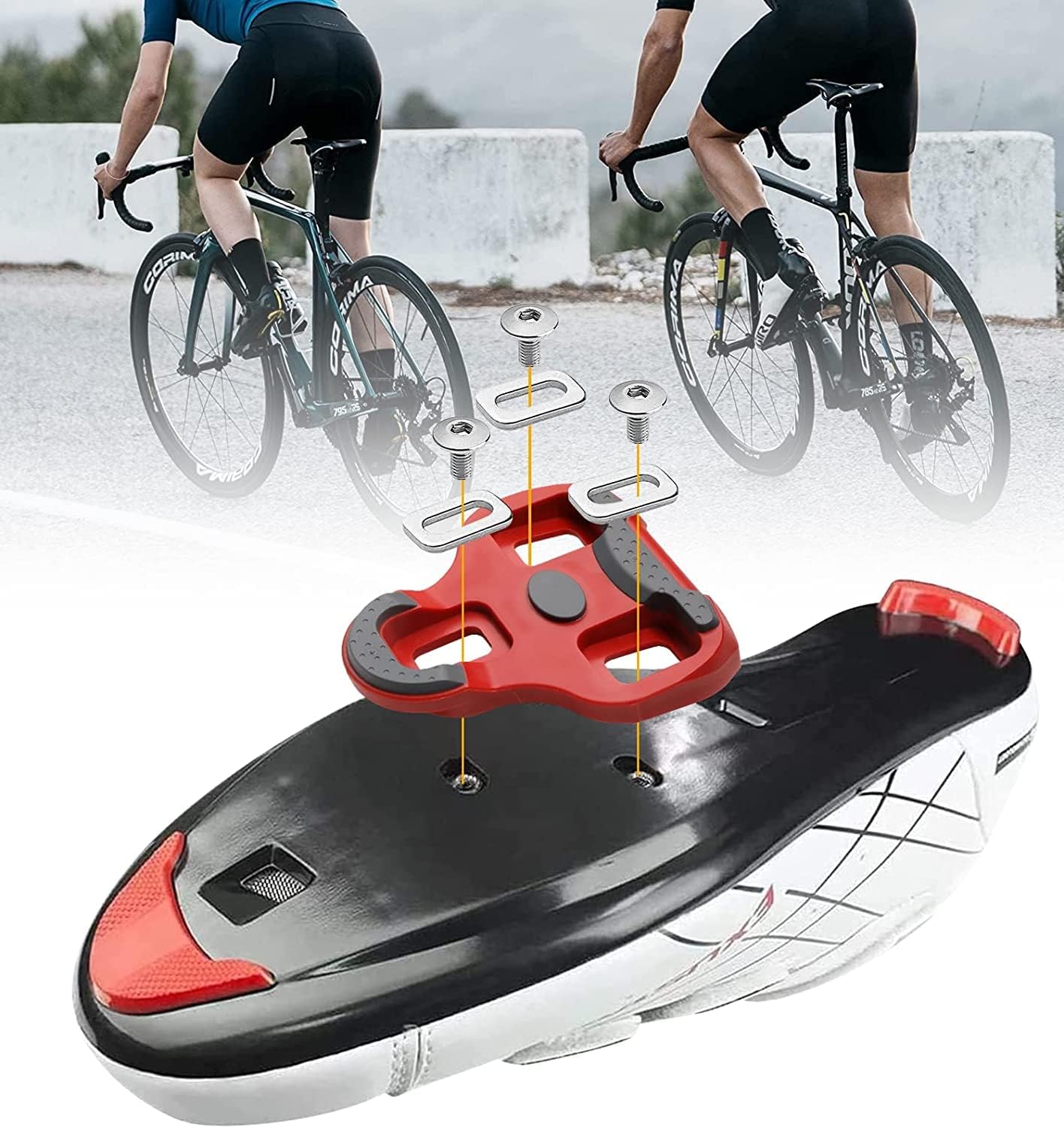 Thumbnail 3 de Tacobey Tacchette da bici Grip compatibili con pedali Look Kéo (3 gradi di flottazione: Nero 0° / Grigio 4,5° / Rosso 9°)
