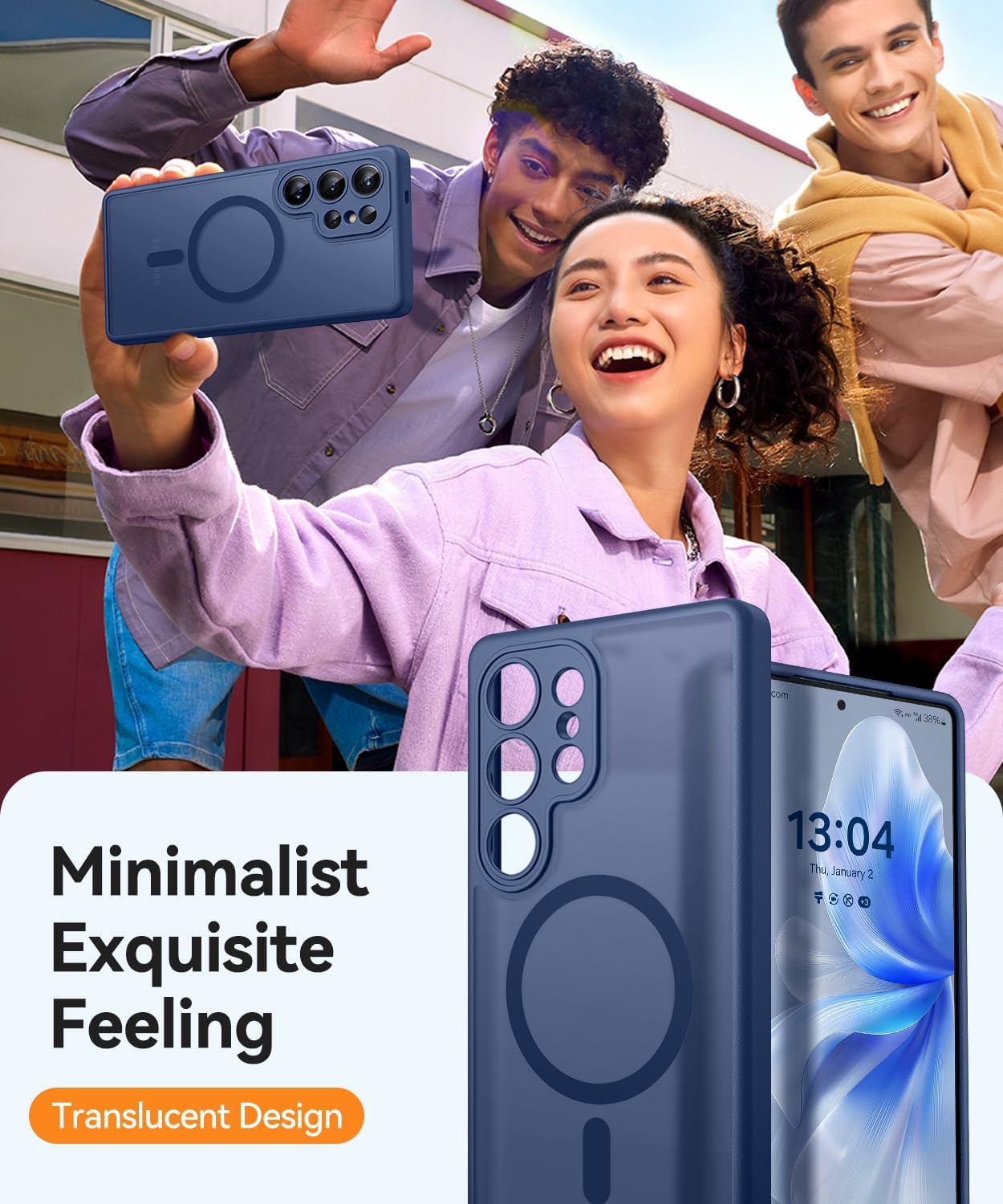 Thumbnail 3 de CANSHN Funda Magnética Samsung Galaxy S25 Ultra 📱 - Azul Oscuro