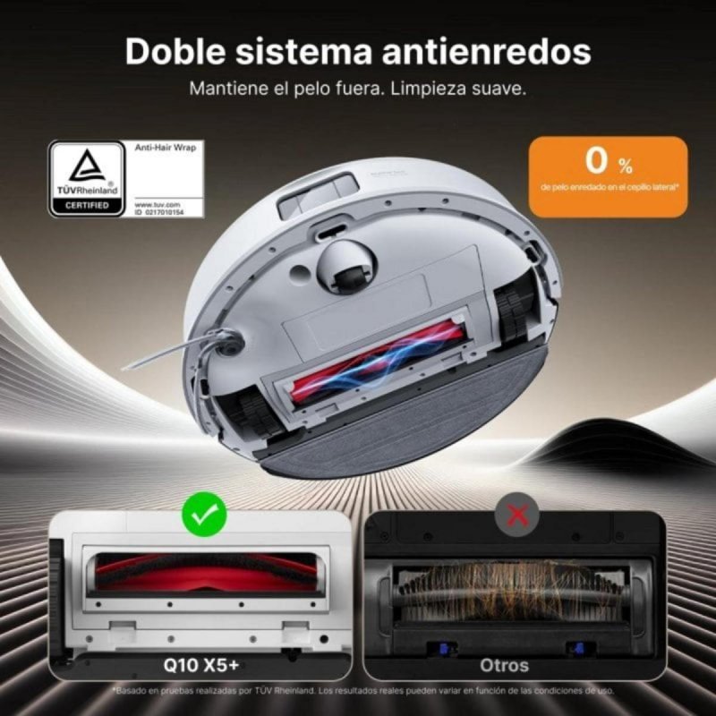 Detalle de Robot Aspirador Roborock Q10 PF+ con vaciado automático: limpieza profunda y autonomía maximale