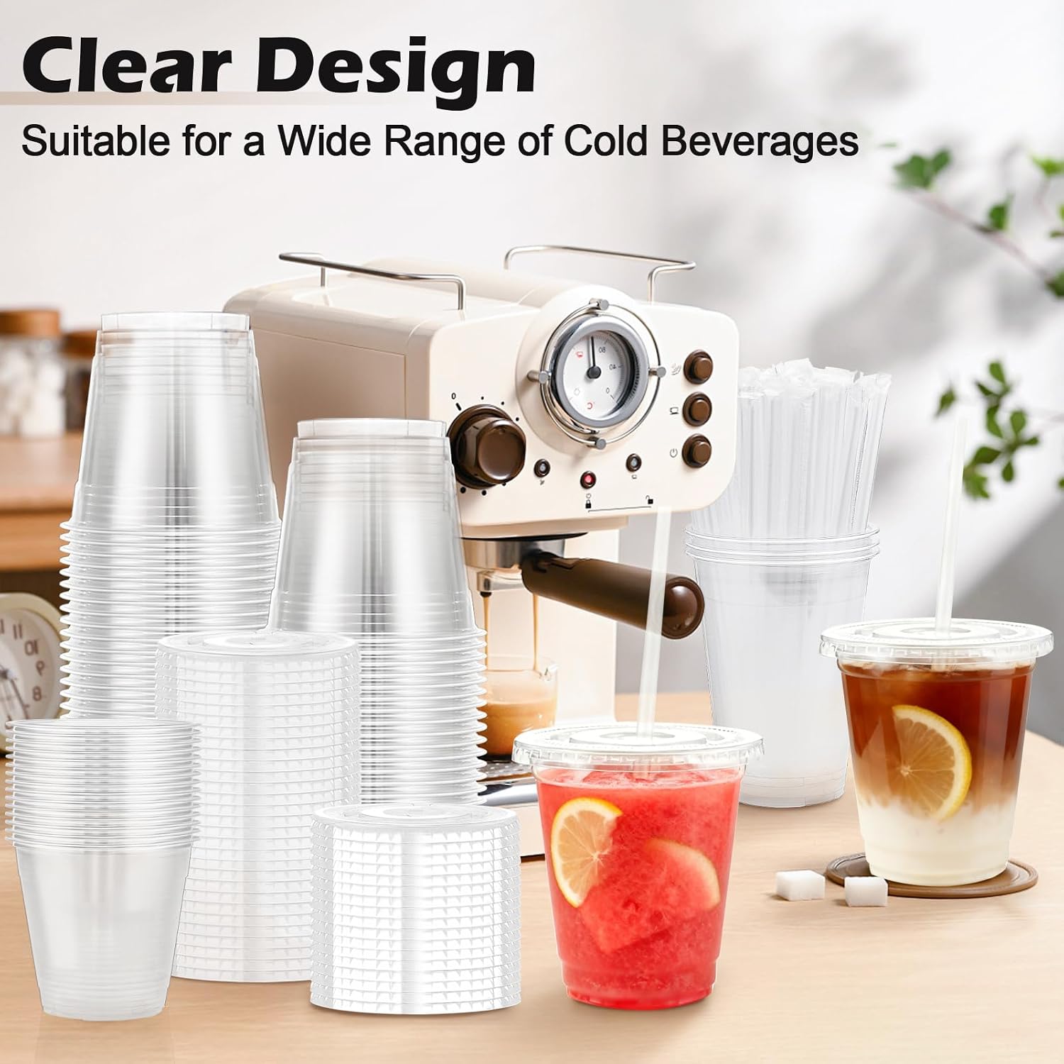 Detalle de Lamosi Disposable Plastic Cups, 12 oz