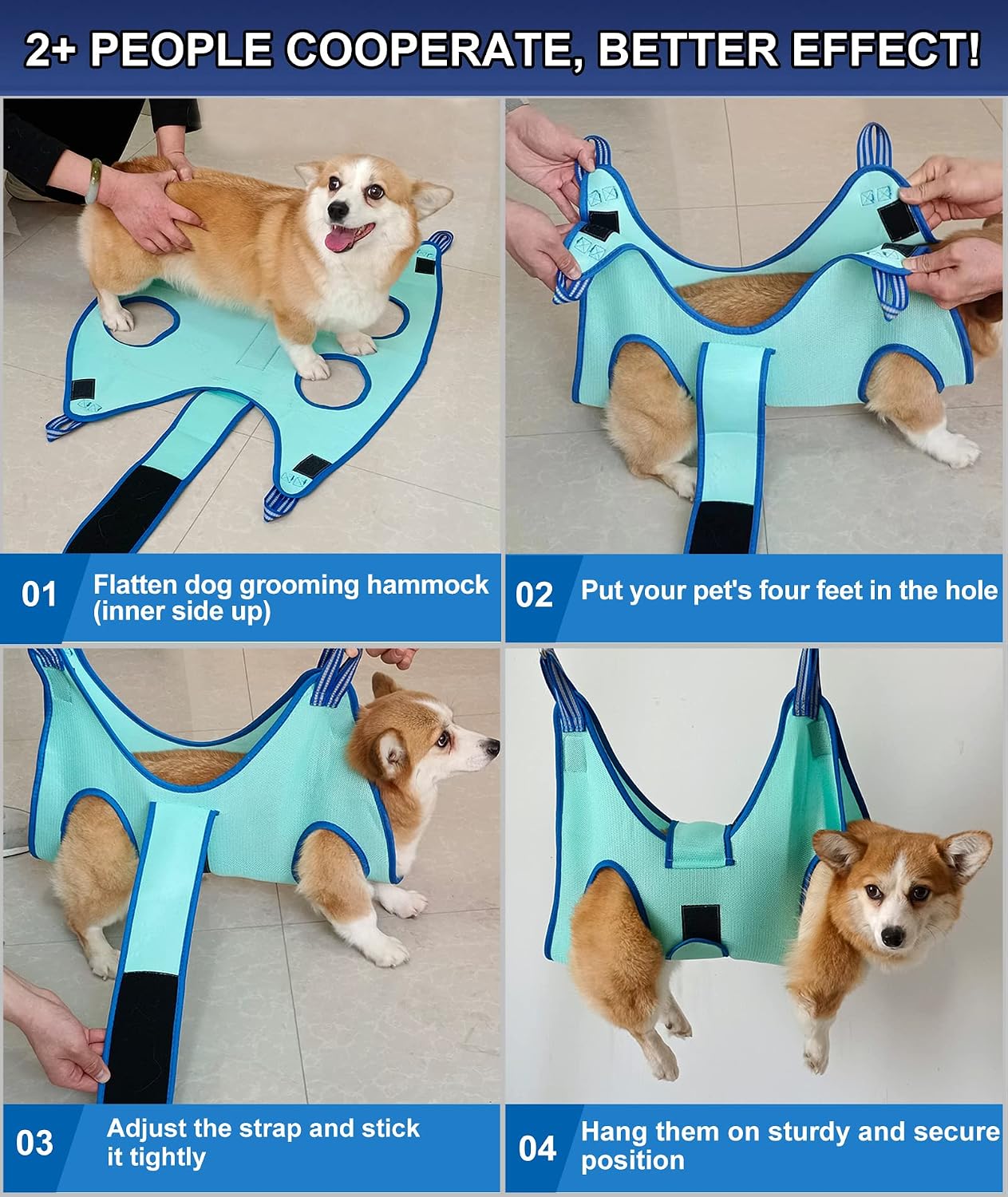 Detalle 2 de Kkiimatt 2027 Dog Grooming Hammock with Nail Clippers