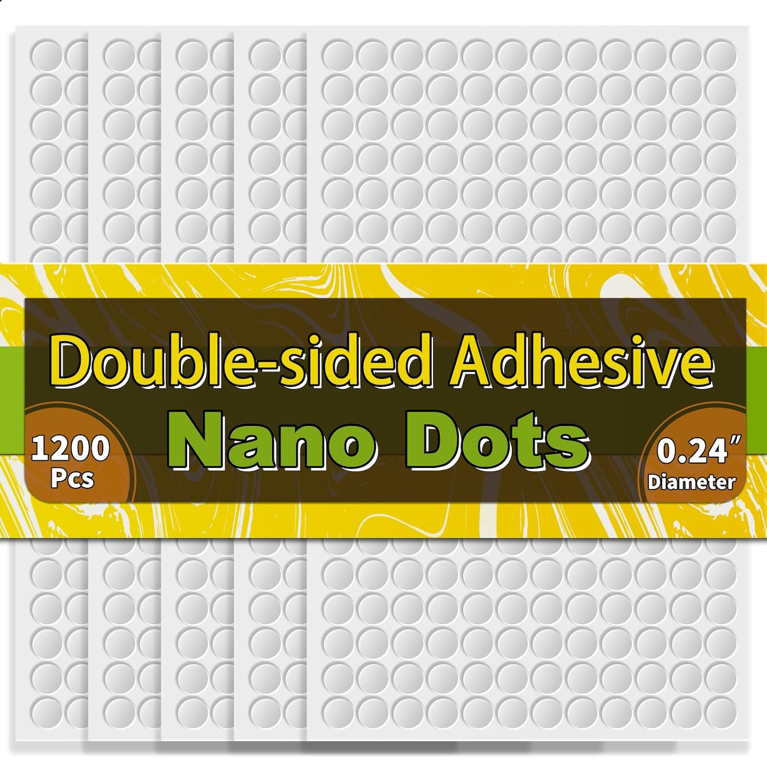 Detalle de Piteno DS1200 Clear Double-Sided Adhesive Dots, 1,200 Count, 6mm