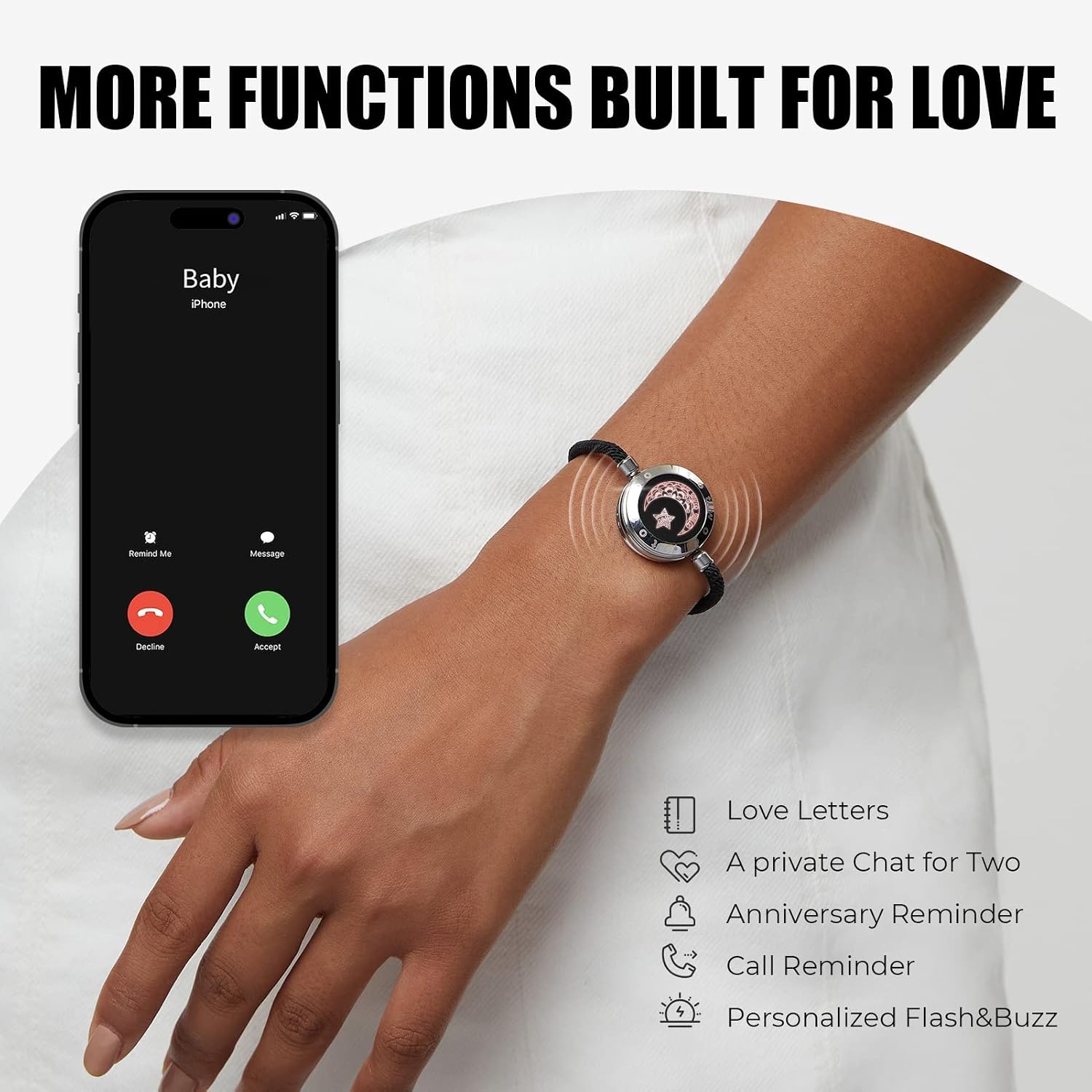 Detalle de TOTWOO Long Distance Touch Bracelets 1-to-1 Pairing