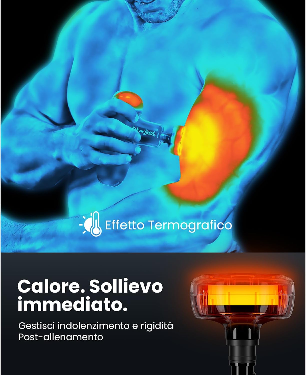 Detalle de Bob and Brad Q2 Plus pistola massaggio muscolare con calore