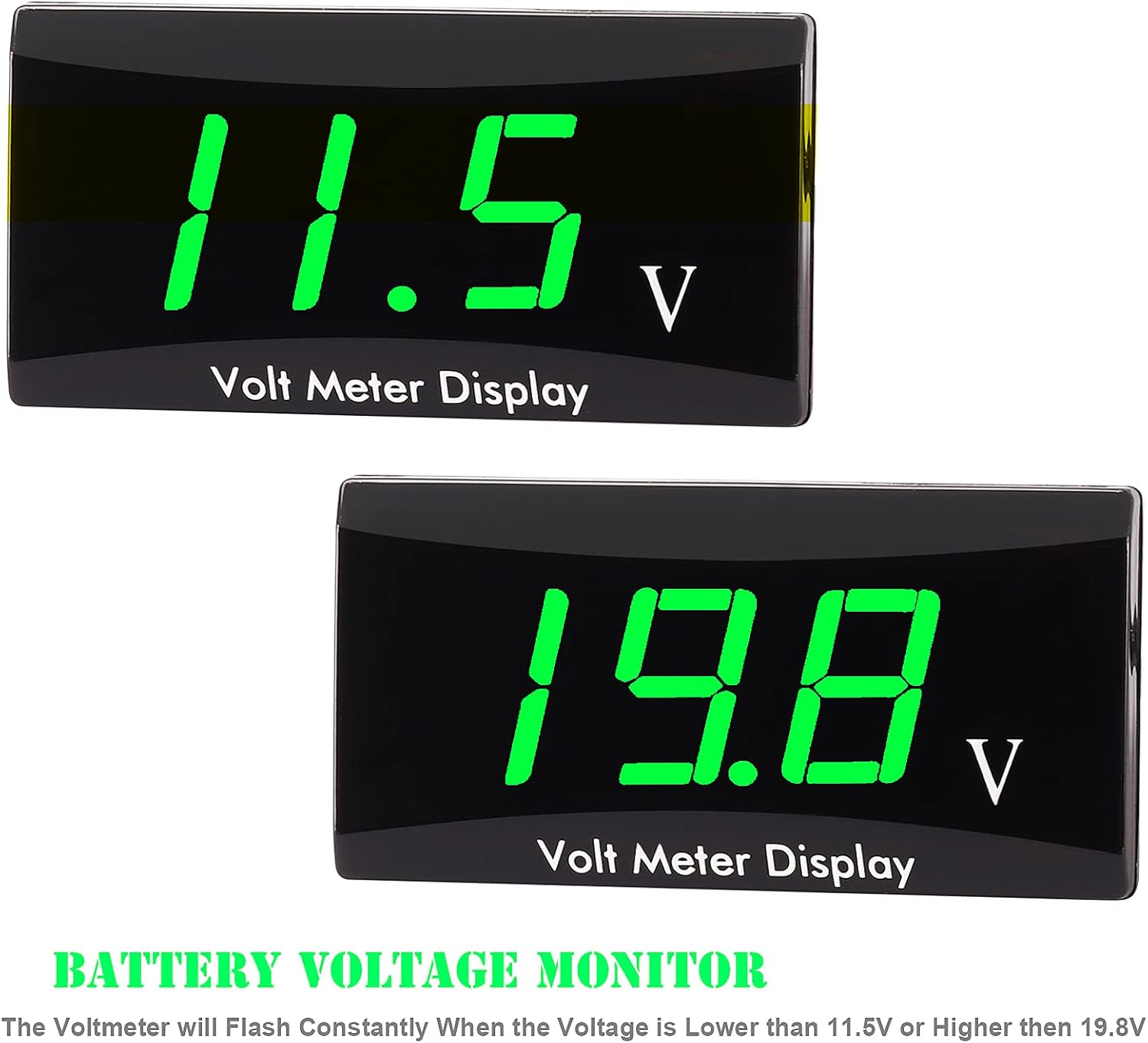 Detalle 2 de Kinstecks 12V Motorcycle Voltmeter with LED Display – DC Battery Voltage Monitor