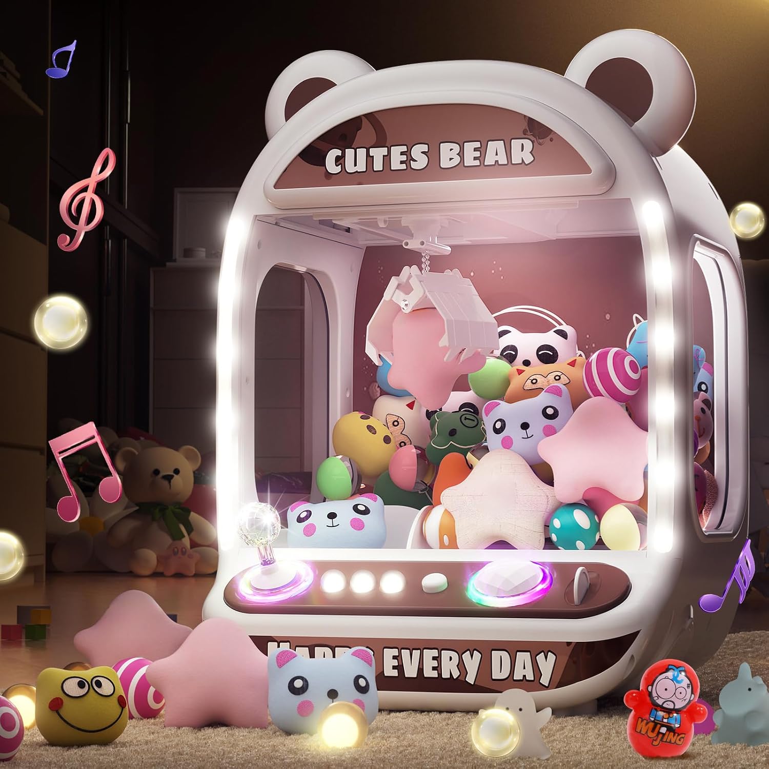 Skirfy Claws Machines for Kids Unicorn Mini Claw Game (with sound effects, mute button, squishy prizes)