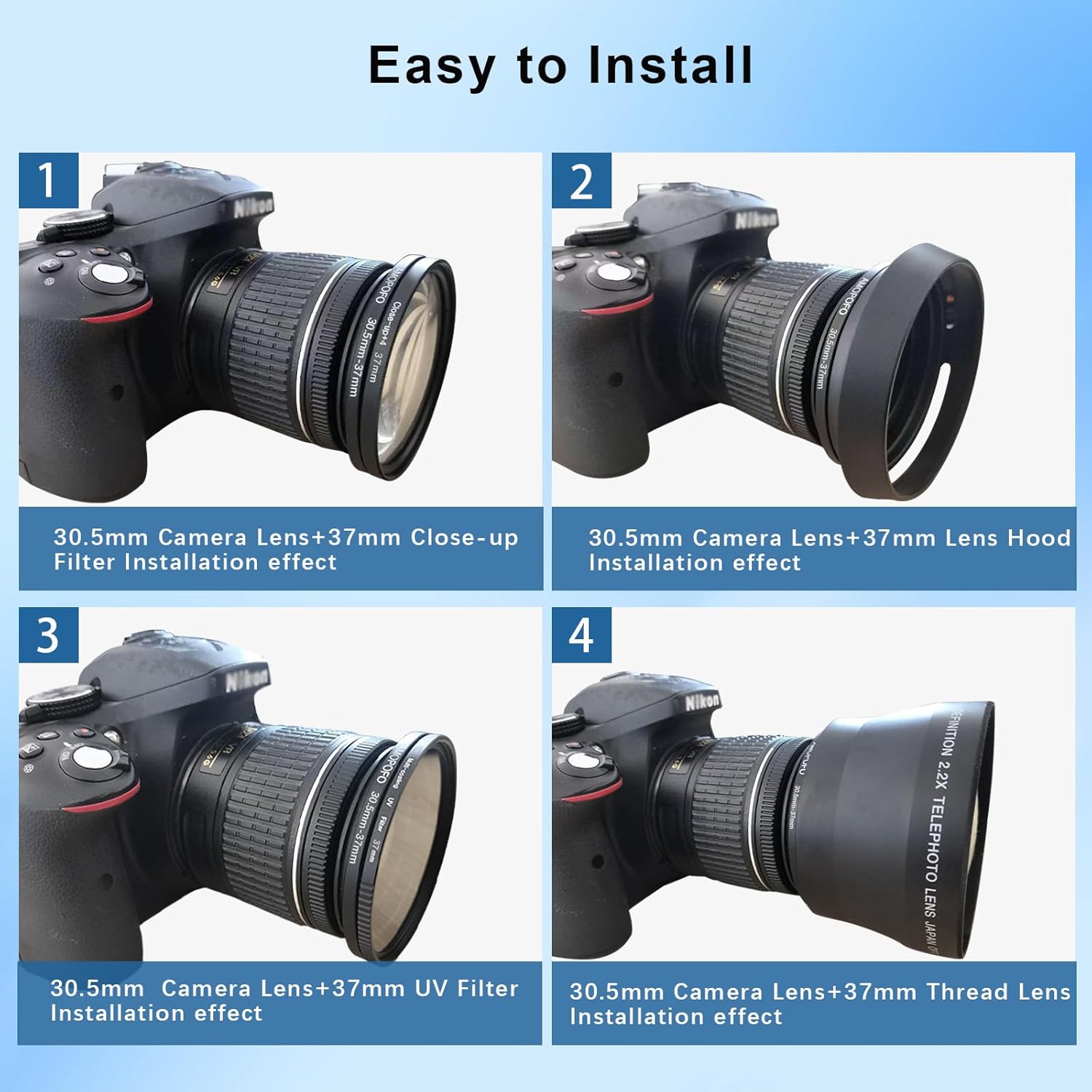 Thumbnail 5 de AMOPOFO 30.5mm to 37mm Lens to Filter Ring – CNC Aluminium Step-Up Adaptor