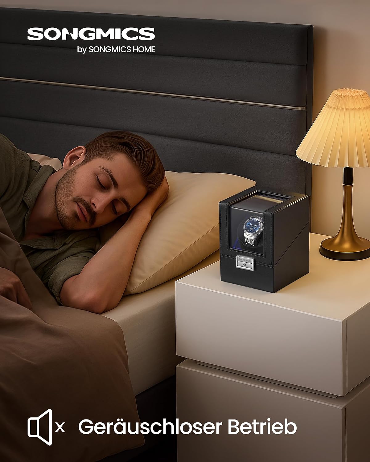Thumbnail 1 de SONGMICS JWB030B01 Uhrenbeweger – 1 Uhr, LED-Licht, 4 Rotationsmodi, USB-C, schwarz