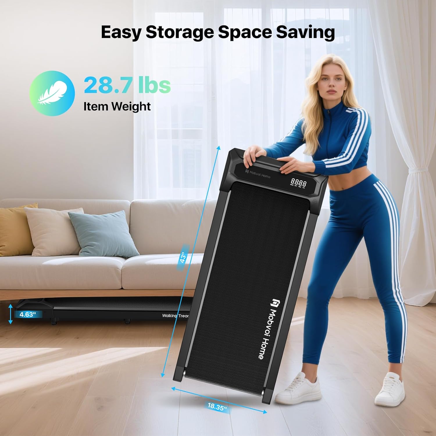 Thumbnail 6 de Mobvoi Walking Pad Smart AI Under Desk Treadmill: compact 2-in-1 cardio for home or office