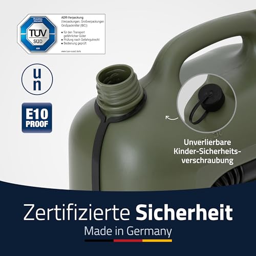 Thumbnail 6 de Hünersdorff Kraftstoff-Kanister PROFI 5L – UN-zugelassen, made in Germany, oliv