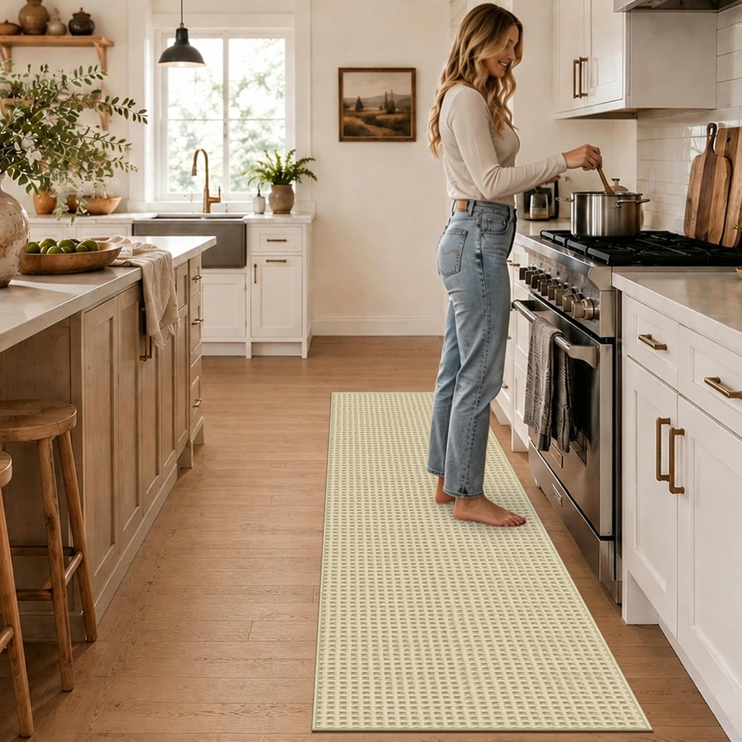 Detalle de Capslpad tapijtloper 60 x 180 cm, antislip en wasbaar met 3D-textuur