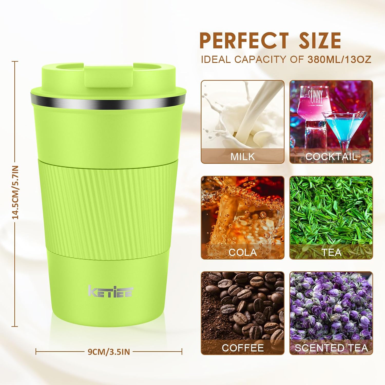 Thumbnail 6 de KETIEE Insulated Travel Mug 12 oz
