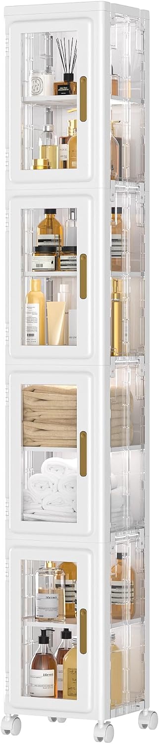 Detalle de VECELO 4-Tier Slim Storage Cabinet 4 Shelves 🚪