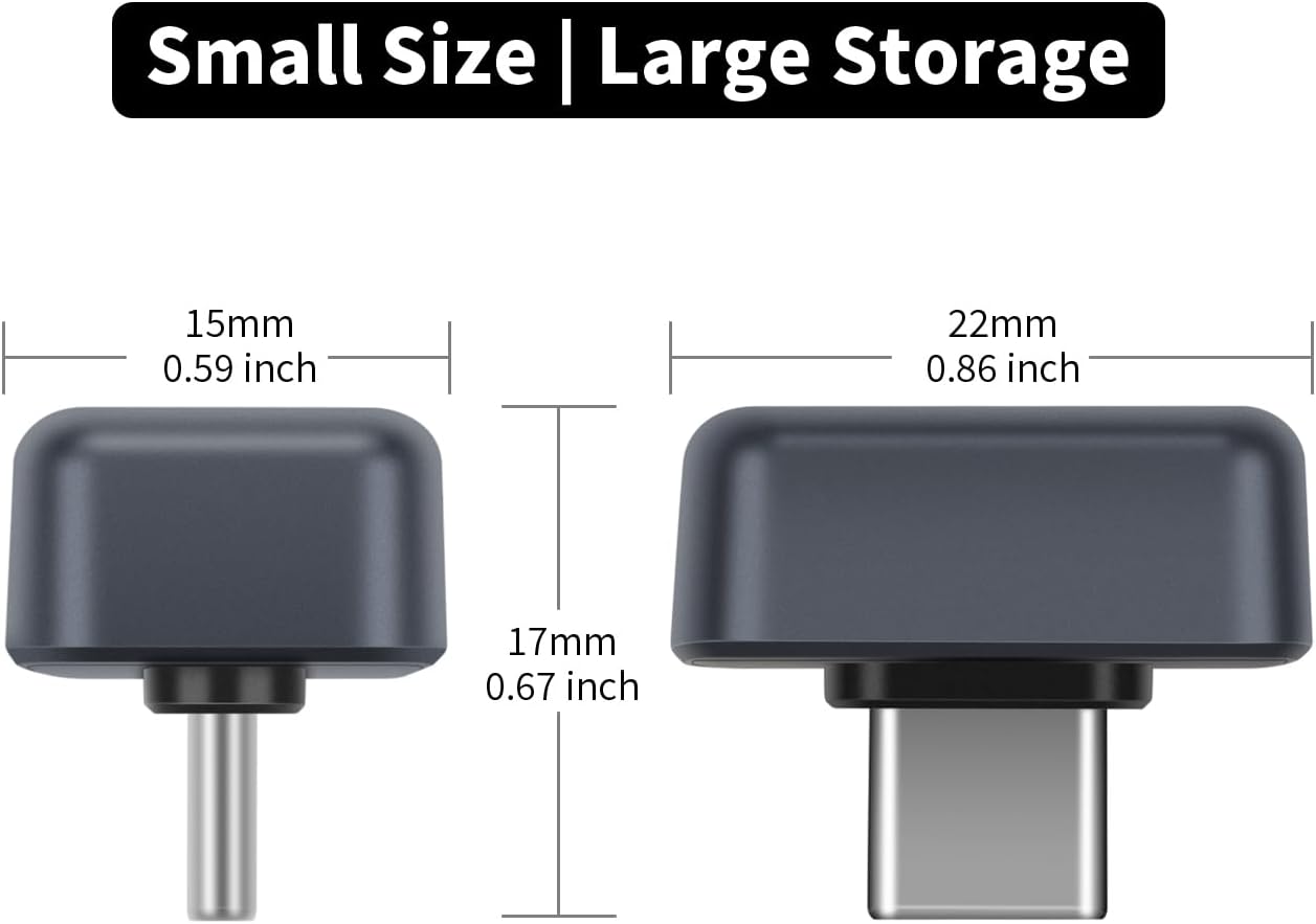 Detalle de UnionSine USB-C External SSD 128GB – USB 3.2 mit 450 MB/s, kompakter Typ-C Stick
